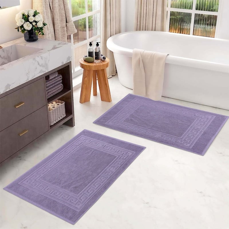 Superior Plush & Absorbent 900 GSM Cotton Bath Mat - (Set of 2) - Royal Purple