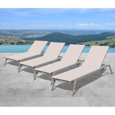 Corvus Torino Sling Fabric Reclining Outdoor Chaise Lounges (Set of 4)