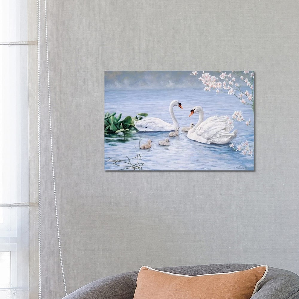 iCanvas "Proud Swan Family" by Peter Motz Canvas Print