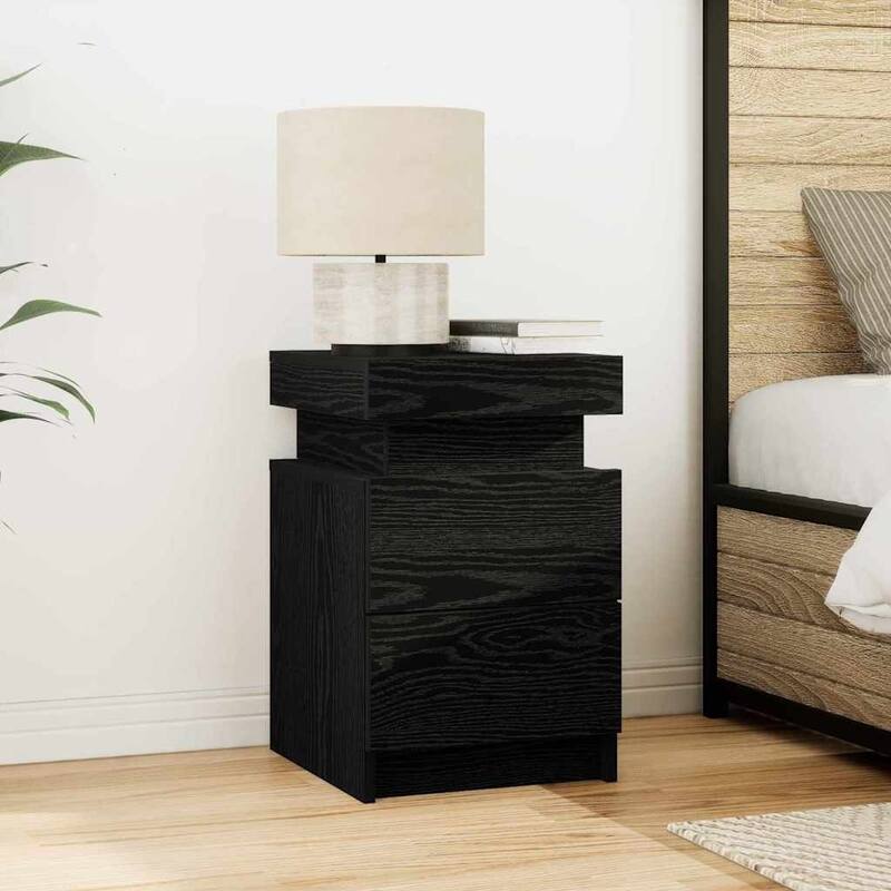 vidaXL Bedside Cabinet Engineered wood Standard Bedside Cabinet - Black oak