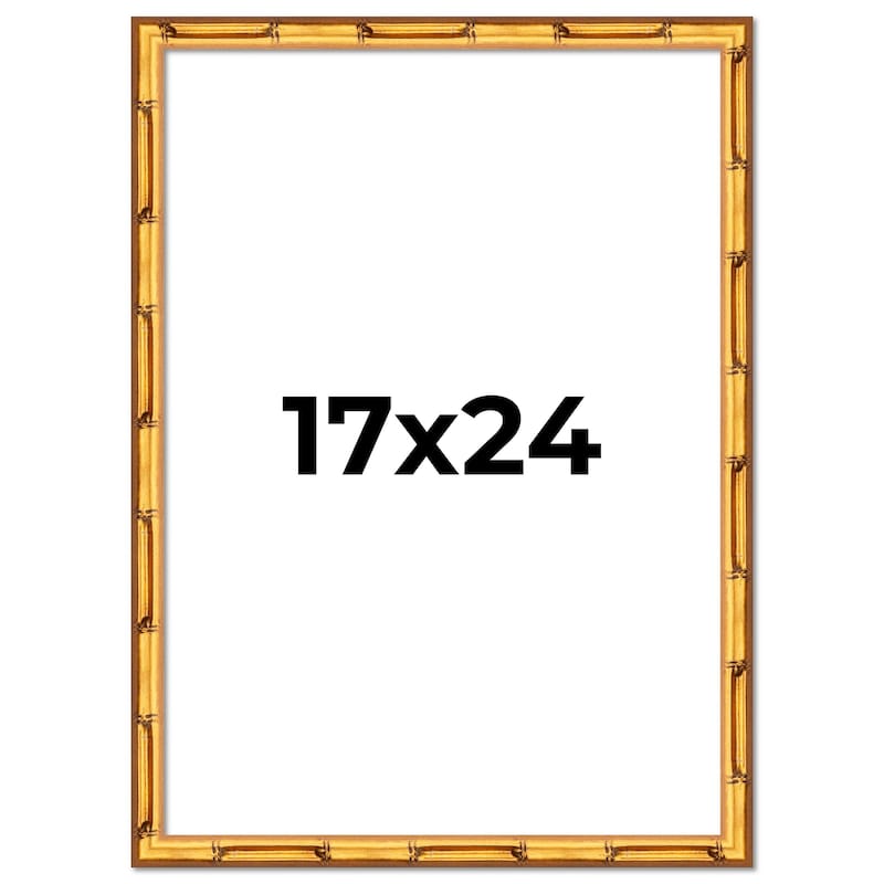 17x24 Frame Gold Bamboo Solid Wood Picture Frame | 1 Inch Moulding
