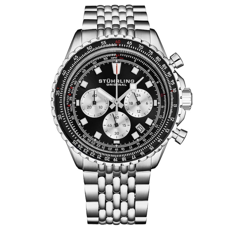 Japanese Chronograph RaceWay 1010 44mm Quartz Watch - Black