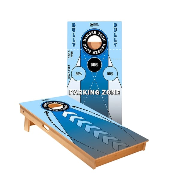 slide 2 of 5, Blue Training Cornhole Boards NO Bags - Add Board Lights