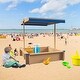 preview thumbnail 1 of 6, Wooden Sandbox w/Adjustable Canopy,Children's Wooden Sandbox with Covers Orange - Kids