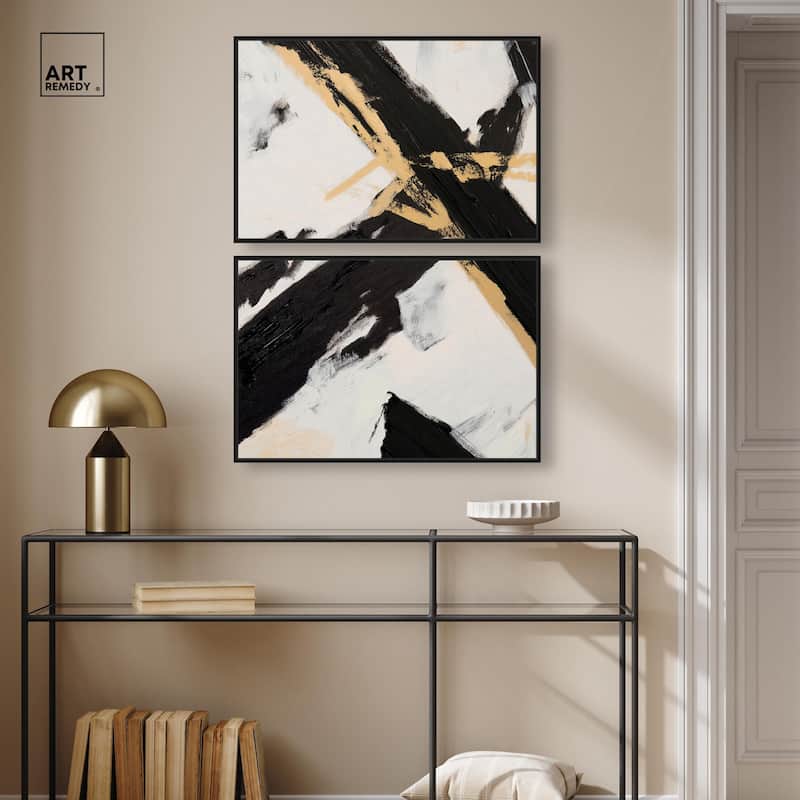 Weight of Black III Canvas Set of 2 by Art Remedy