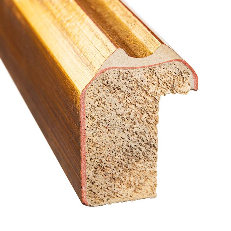 12x14 Gold Thin Bamboo Picture Frame - UV Acrylic, Foam Board Backing, Hanging Hardware