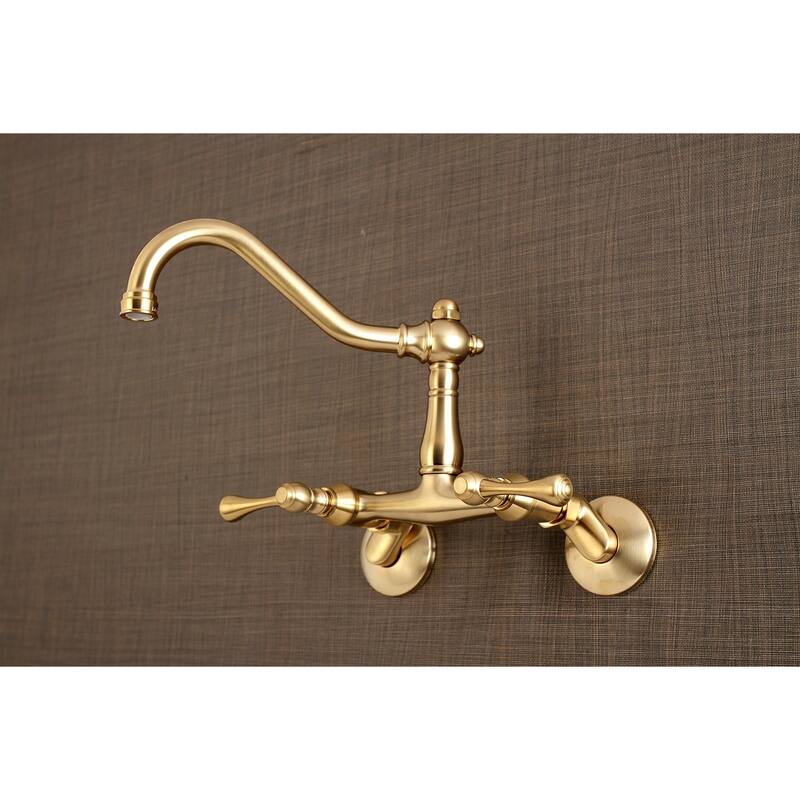 Kingston Brass Vintage 6 in. Adjustable Center Wall Mount Kitchen Faucet