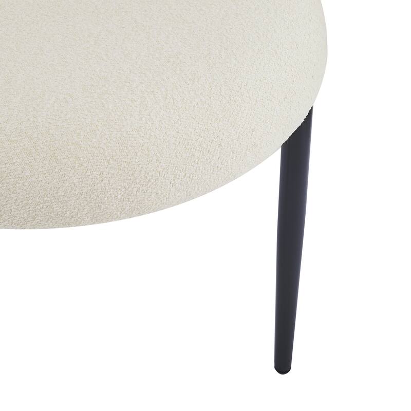 Open Back Upholstered Dining Chair Set of 2 Modern Kitchen Chairs with Metal, Fabric Dining Room Chairs for Living Room