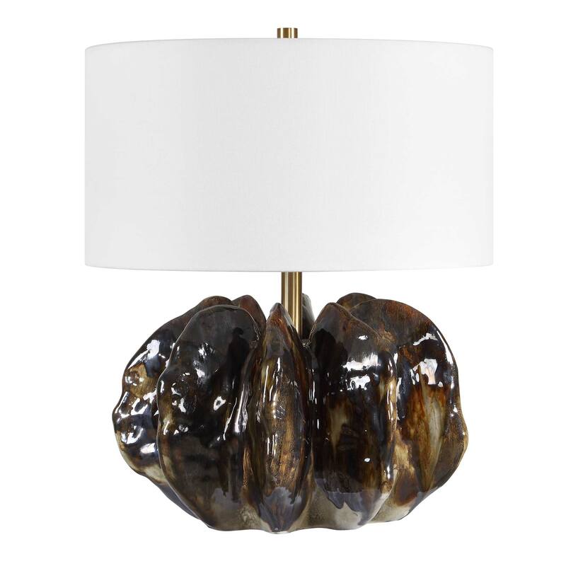 Uttermost Jaudon Brown Glass Table Lamp - 19.00" W x 23.00" H x 19.00" D
