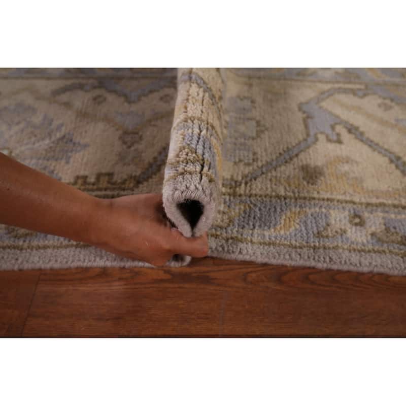 Earth Tone Oushak Indian Area Rug Handmade Transitional Wool Carpet - 8'0"x 9'9"