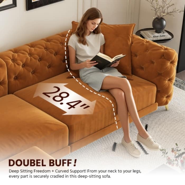 97.7" 3-in-1 Convertible Sleeper Sofa, Pull Out Sofa Bed with Ottoman, 4-Seater for Small Spaces & Apartments