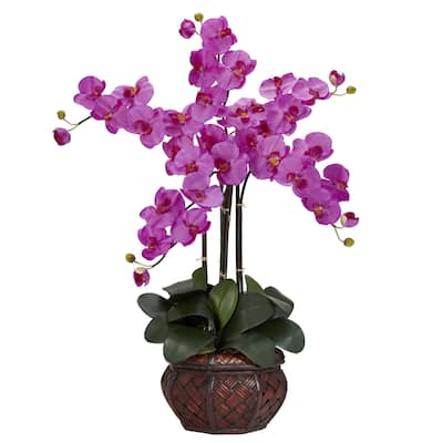 Silk Flower Arrangement with Vase - Decorative Home Accent - Classic Charm Vase Filler - 31 Inch Tall DÃ©cor