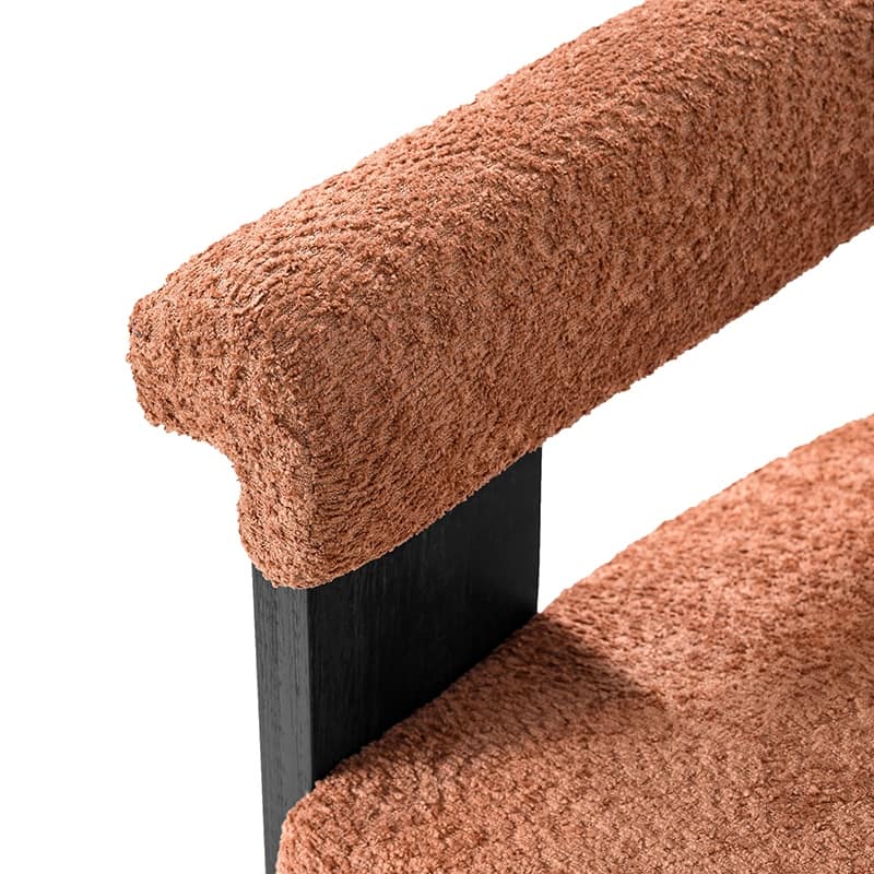 Georg Modern Boucle Dining Chair with Solid Wood Legs by HULALA HOME