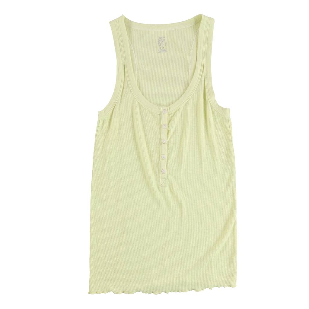 American Eagle Womens Ribbed Real Soft Racerback Tank Top,, Yellow, Small