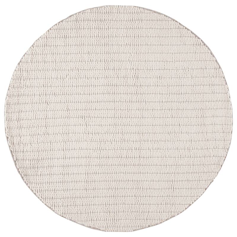 SAFAVIEH Hand-Loomed Natura Zveta Transitional Wool Rug - 6' Round - Ivory