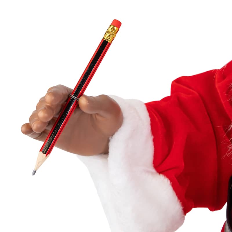 Lighted and Animated Musical African American Santa Christmas Decoration - 32"