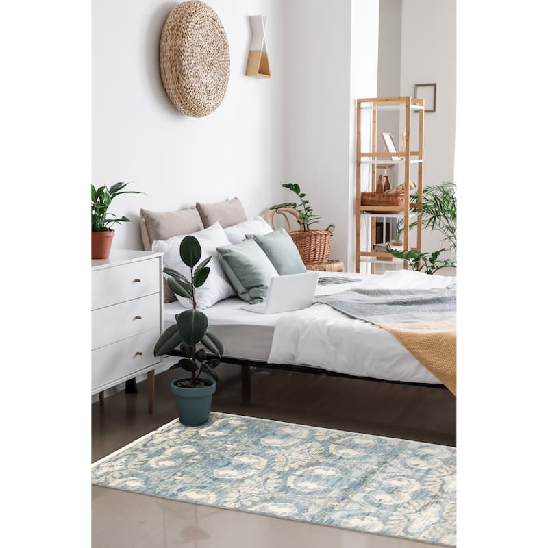 ECARPETGALLERY Hand-knotted Mystique Teal Wool Rug - 2'7 x 7'10