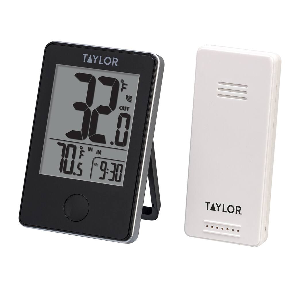 Taylor Wireless Indoor/Outdoor Thermometer with Remote Sensor and Clock