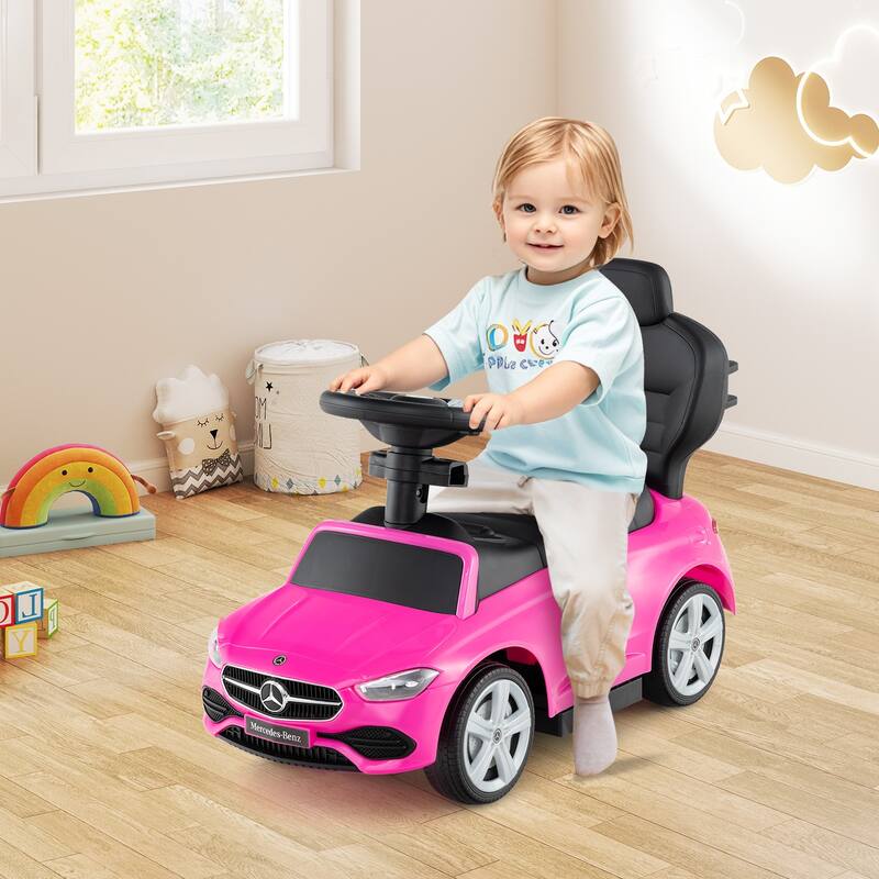 Costway Kids Ride on Push Car Mercedes-Benz Licensed 3-in-1 Sliding