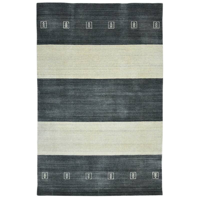 HomeRoots Striped Transitional Rectangle Area Rug
