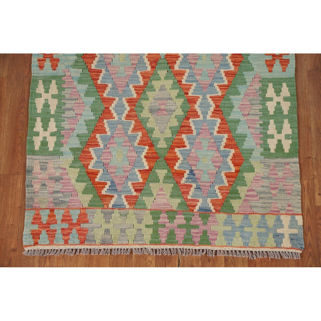 Kilim Rug 3x4 ft.Flat Weave Colorful South Western Wool Oriental