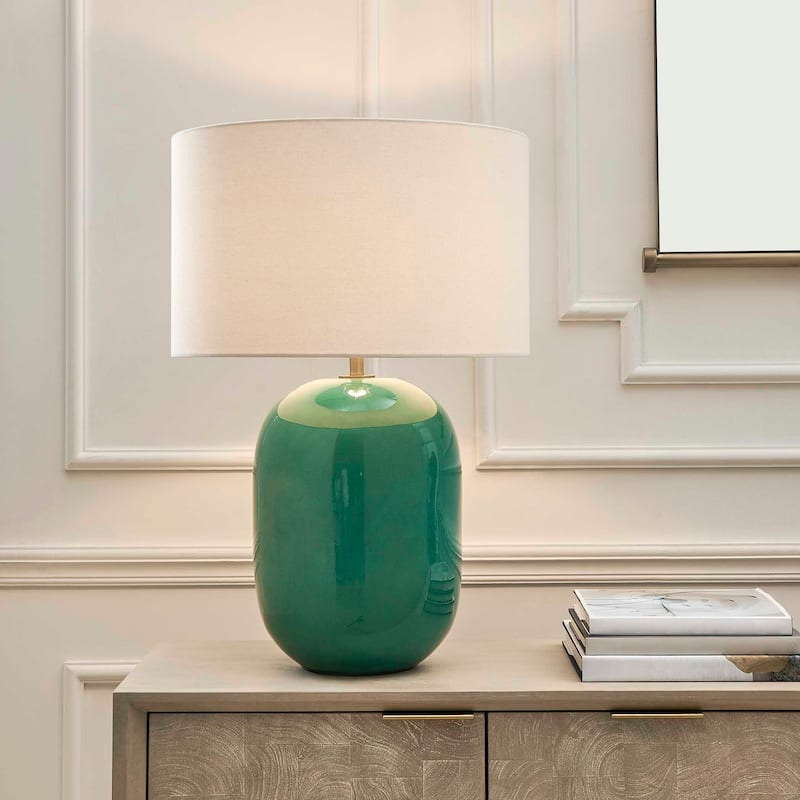Uttermost Hollis Teal Table Lamp - 19.00" W x 28.25" H x 19.00" D