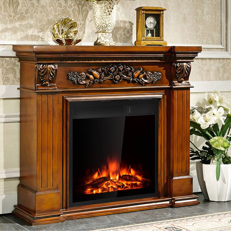 Costway 22.5'' Electric Fireplace Insert Freestanding & Recessed