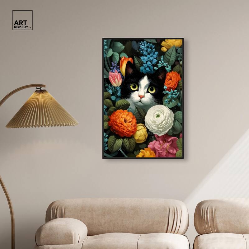 Secret Garden Cat Canvas by Art Remedy