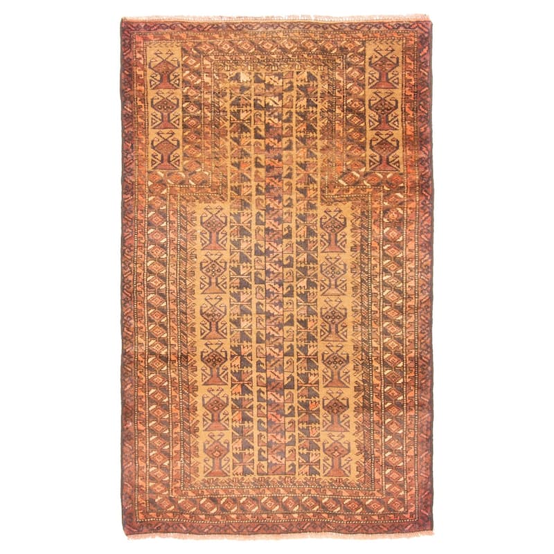 ECARPETGALLERY Hand-knotted Teimani Brown Wool Rug - 2'8 x 4'7
