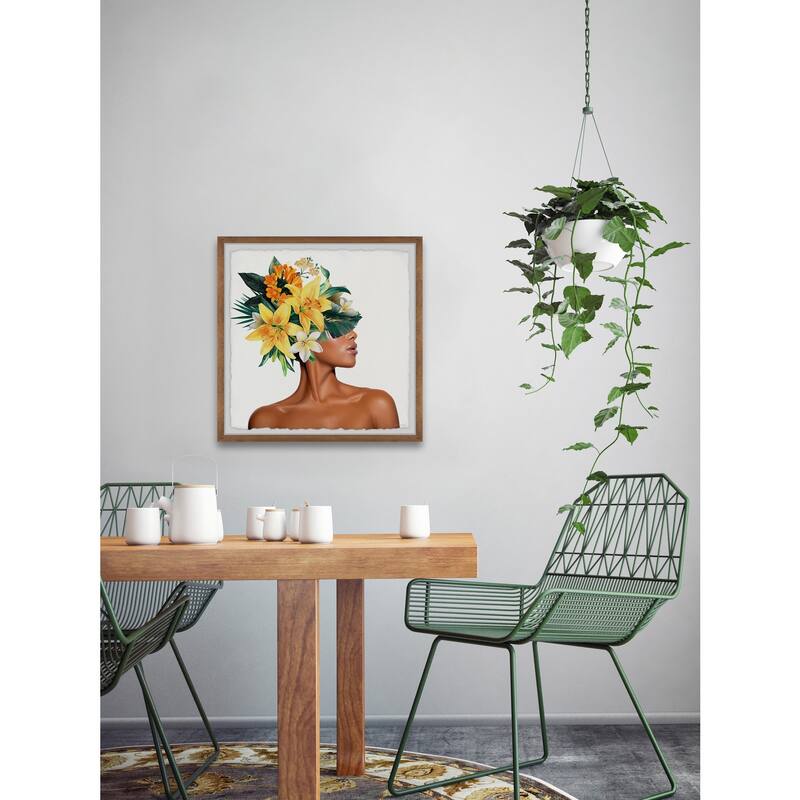 Sunny Yellow Petals Framed Wall Art, Elegant Home Touch - Sophisticated Artwork for Refined Décor