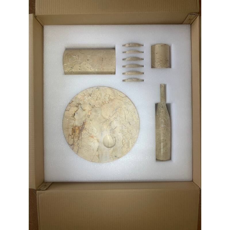 Roomfitters Natural Marble Dining Room Accessories Set, Luxury 10-Piece Genuine Stone Tabletop Collection