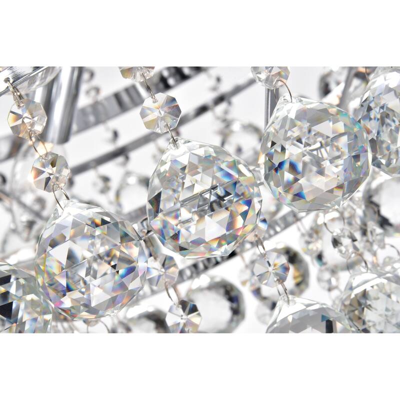 Chrome 7-Light Empire Four Tier Chandelier with Crystal