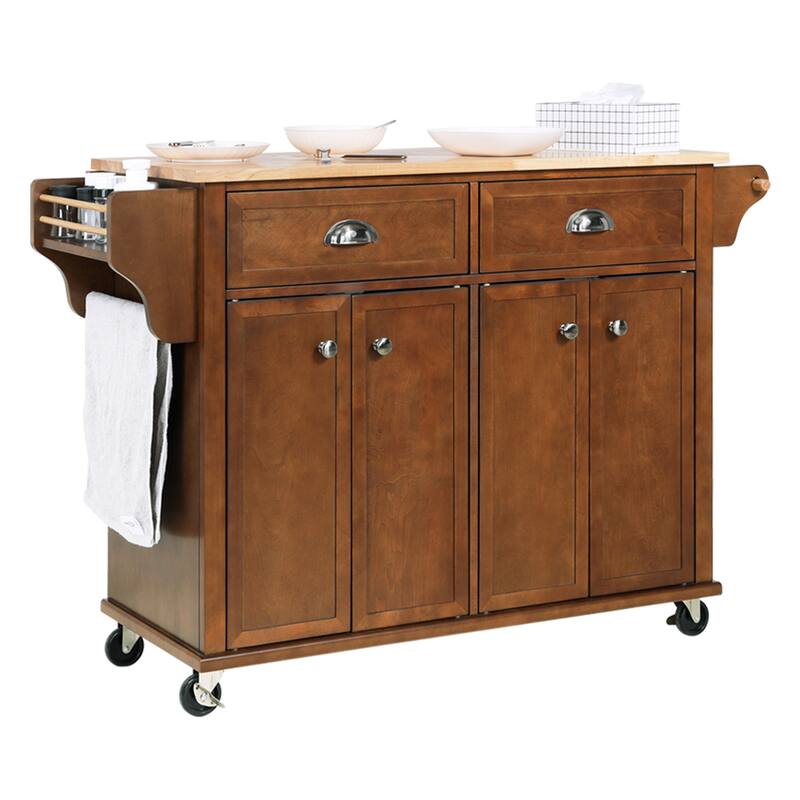 Cambridge Natural Wood Top Kitchen Island