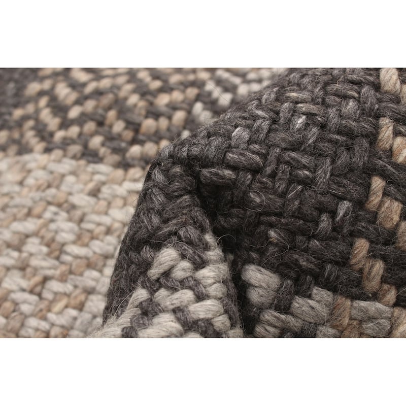 ECARPETGALLERY Hand Tufted Sienna Grey Wool Rug - 5'2 x 8'2