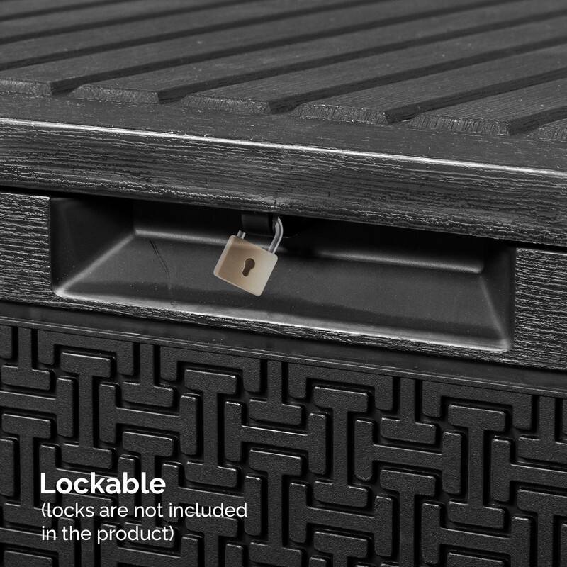 90 Gallons Lockable Deck Box Outdoor Indoor Storage