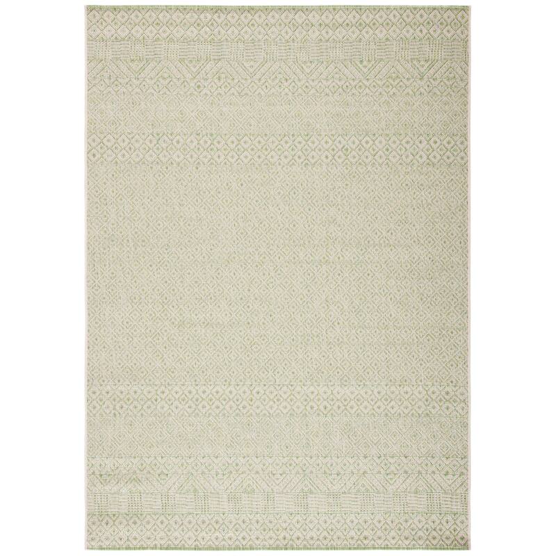 SAFAVIEH Courtyard Velia Indoor/ Outdoor Waterproof Patio Backyard Rug - 2' x 3'7" - Beige/Green