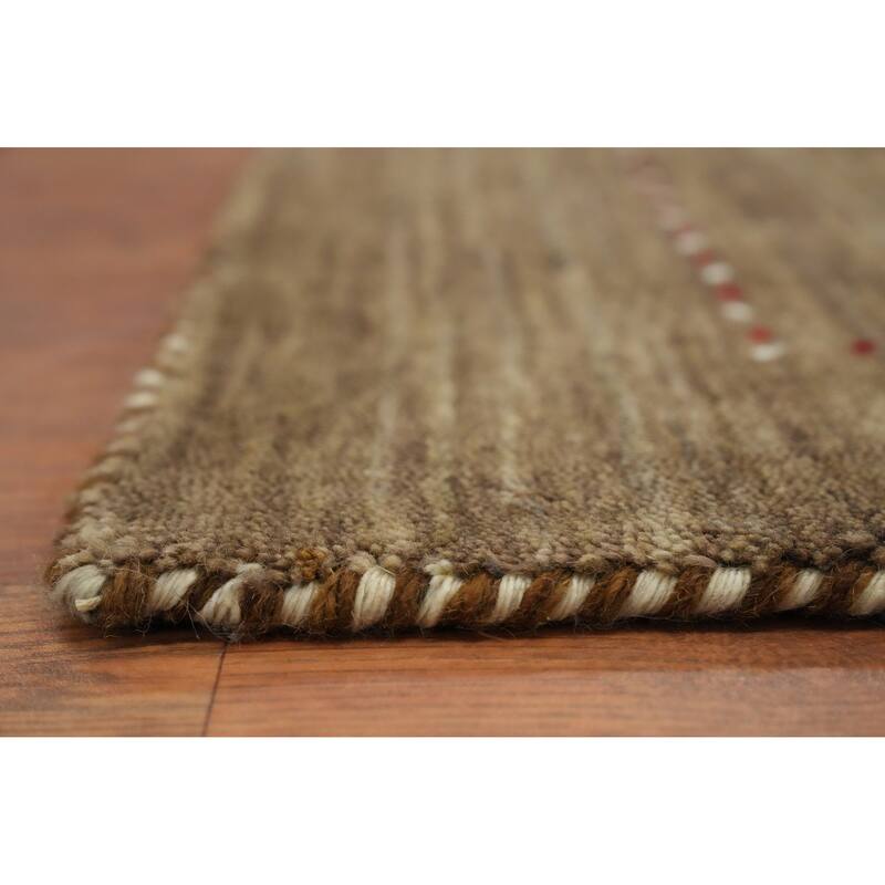 Hand Knotted Oriental 100% Wool Carpet Tribal Animal Pictorial Brown Gabbeh Area Rug - 6' 0'' X 4' 4''