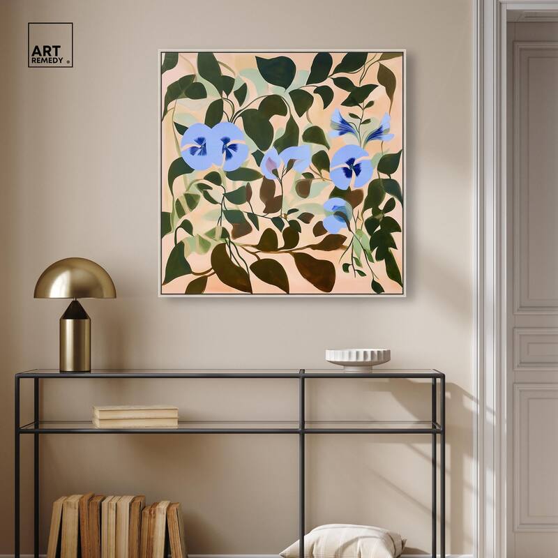 Naive Blue Flowers Canvas by Art Remedy