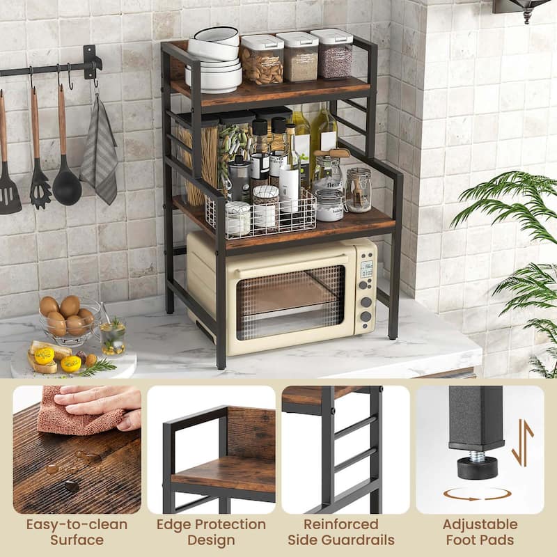 Costway 3-Tier Microwave Stand with Storage Shelves Heavy-Duty Metal - See Details