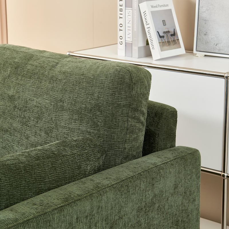 58.66"Small Modern Loveseat Sofa,Mid Century Chenille Fabric 2-Seat Couch Love Seat with Back Cushions
