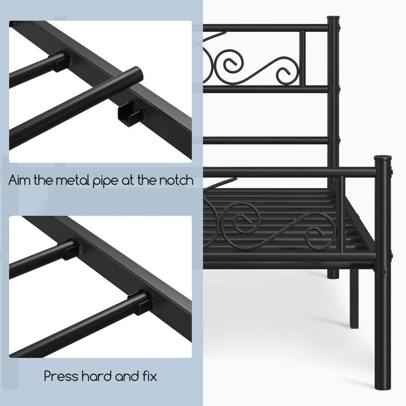 Yaheetech Classic Platform Bed Metal Frame with Headboard