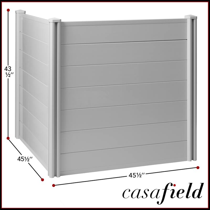 42 x 42in Privacy Screen Vinyl Fence Panel for AC Trash Gray - 42" x 42" Horizontal