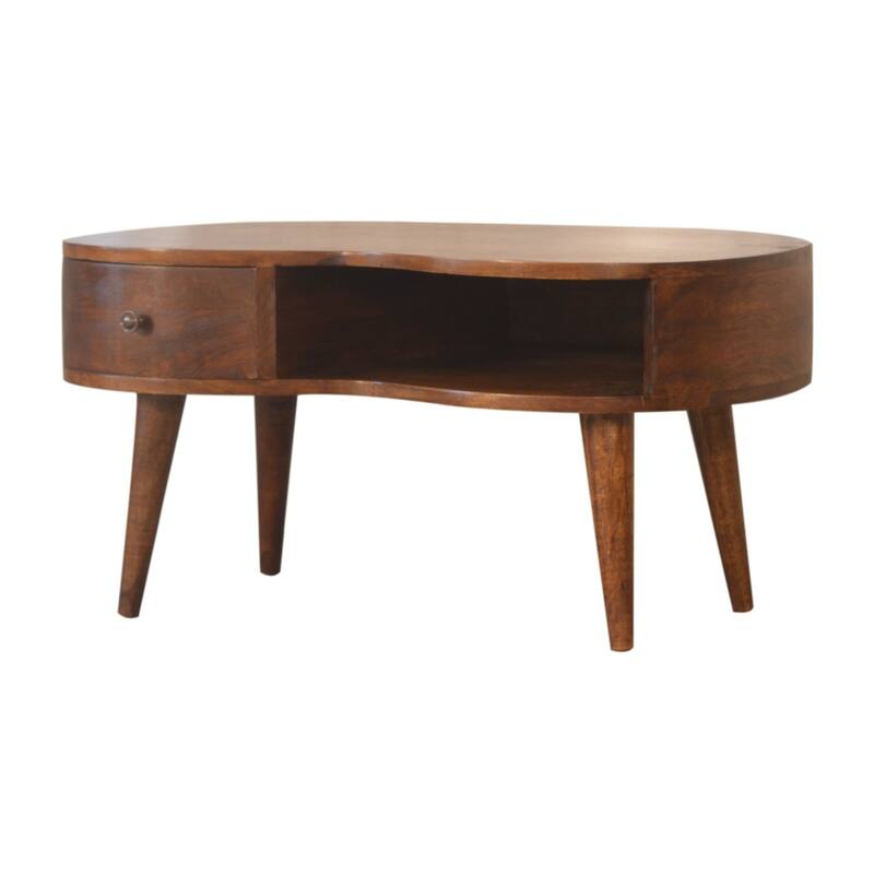 Mid-Century Modern Wood Coffee Table With Strong Legs
