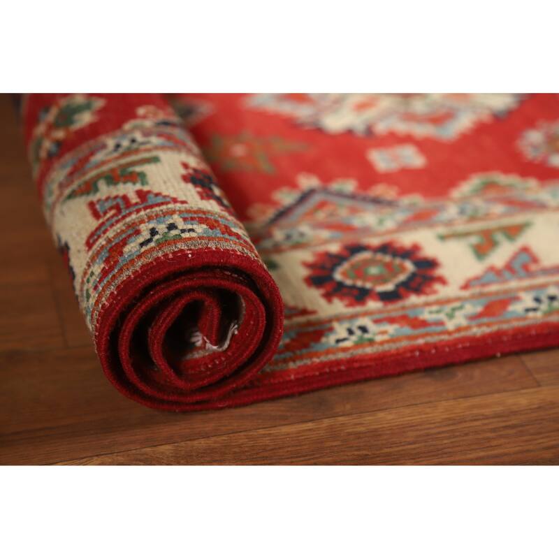 Traditional Kazak Rug Hand-Knotted Wool Carpet - 2'0"x 3'0" - 2'0"x 3'0" - Red
