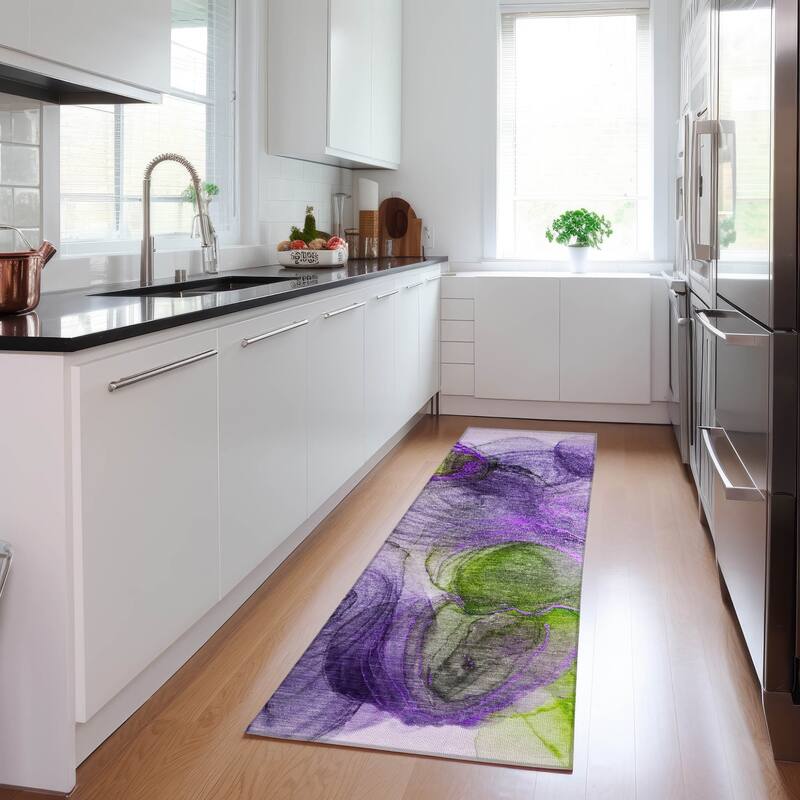 Almisi Artistic Abstract Weather Resistant Blended Style Outdoor Rug