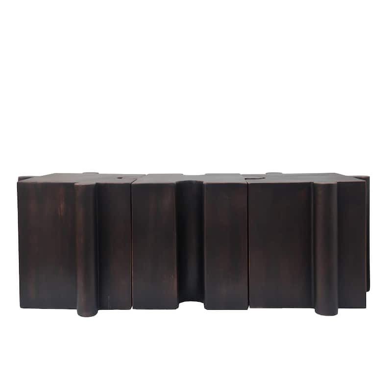 Christopher Knight Home - Karen Puzzle Art Modern 2-Piece Modular Outdoor Side Table Set with Interlocking Design