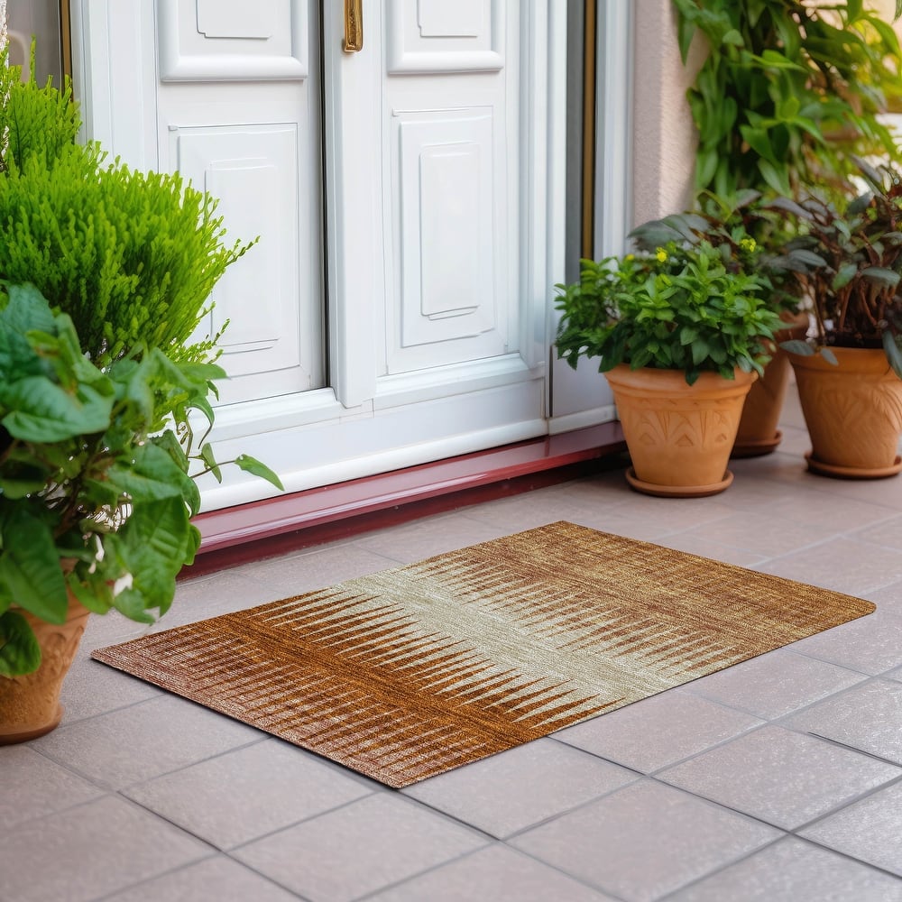 Machine Washable Indoor/ Outdoor Chantille Contemporary Ombre Rug