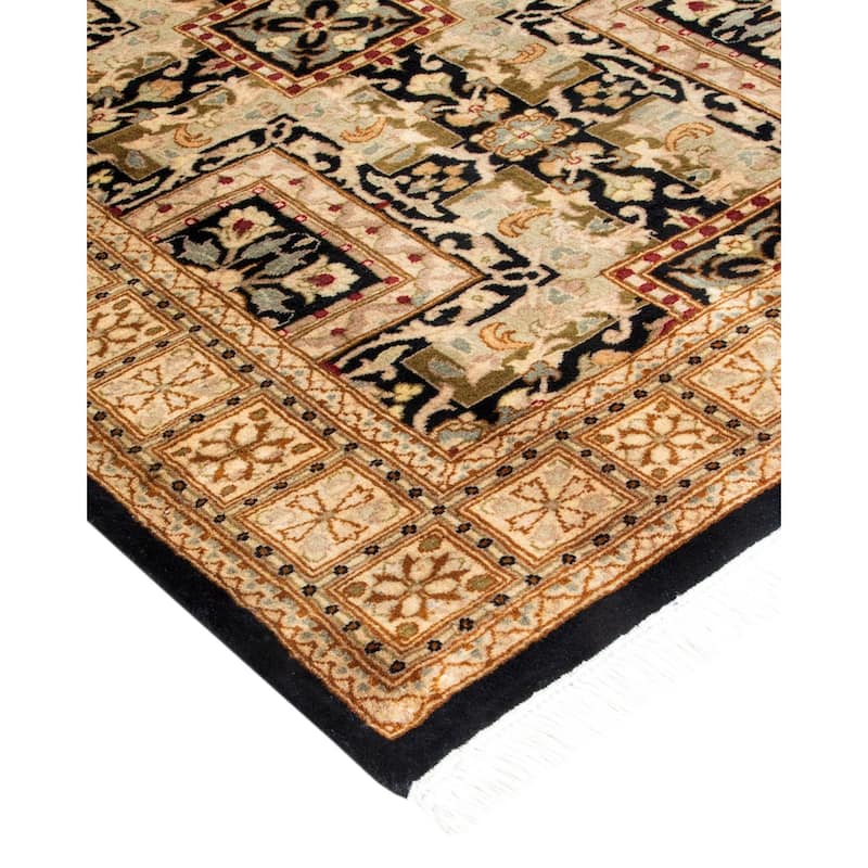 Overton Handknotted Wool Traditional Oriental Black Runner