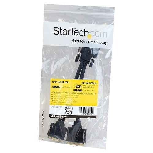 M//F Startech 8in Wyse DVI Splitter Cable DVI-I to DVI-D and VGA