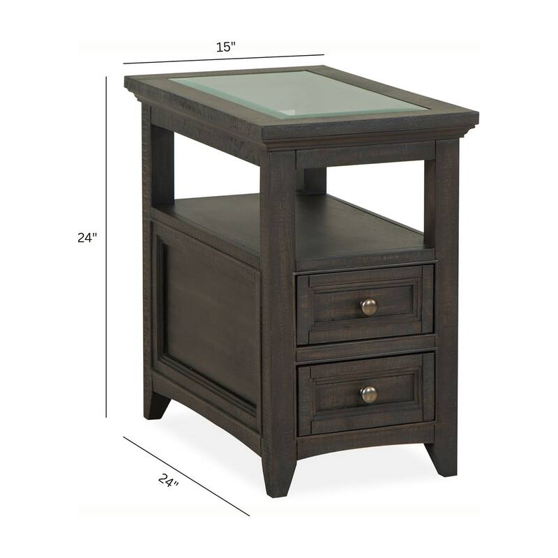 Magnussen Home Westley Falls Graphite Chairside End Table - 15''W x 24''D x 24''H